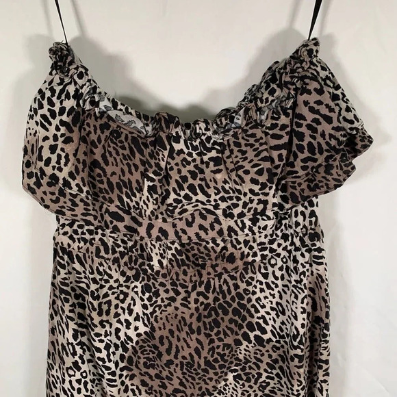 MODA International Mini Dress Women's Medium Brown Cheetah Print Strapless - Picture 7 of 7